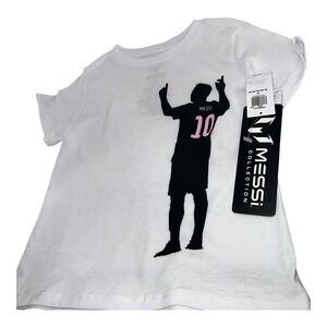 Messi Collection‎ Kids White T-Shirt, Boy's Girl's, Toddler Child Soccer Tee